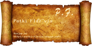 Petki Flávia névjegykártya
